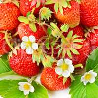 Bright background of appetizing strawberries.