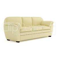 The sofa is soft light yellow . 3D rendering.