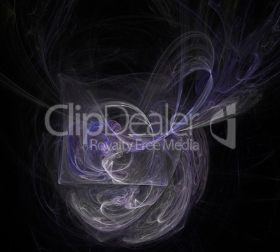 image of one Digital Fractal on Black Color