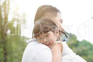 Father and daughter outdoor.