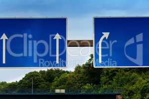 Directional sign on the motorway A 3
