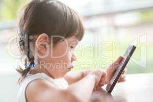 Little girl using smart phone