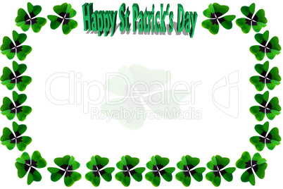 St. Patrick's Day postcard / congratulation card with shamrock f
