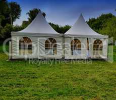 Two big white tents for events