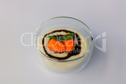 Dessert in glass bowl
