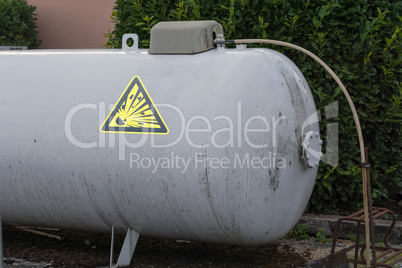 Large propane storage tank