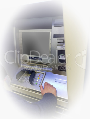 Money automat with vignetting
