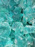 Green quartz stone, glass blocks