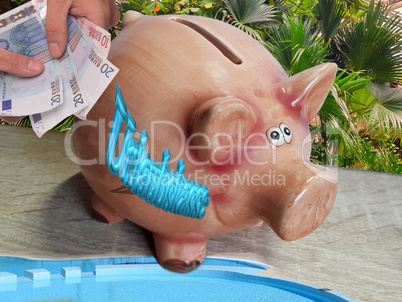 Piggy bank for holiday money
