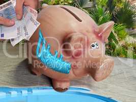 Piggy bank for holiday money