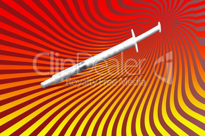 Syringe in front of rays background