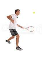 A man tennis player praxis the game
