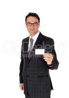 Businessman showing his card