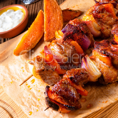 sweet potato fries with spicy paprika shashlik