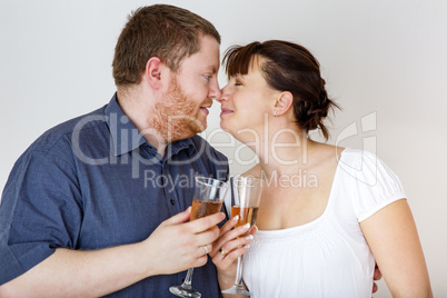 Couple with champagne glasses
