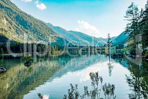 Lake Hintersee in the Bavarian Alps near Berchtesgaden