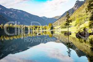 Lake Hintersee in the Bavarian Alps near Berchtesgaden