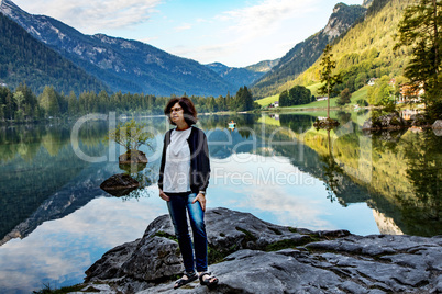 Lake Hintersee in the Bavarian Alps near Berchtesgaden