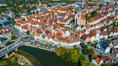 aerial of the city Nuertingen