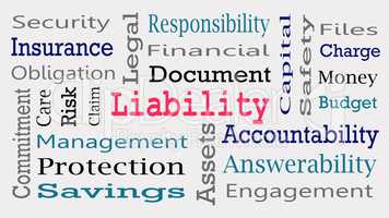 Liability Word Cloud tag cloud isolated