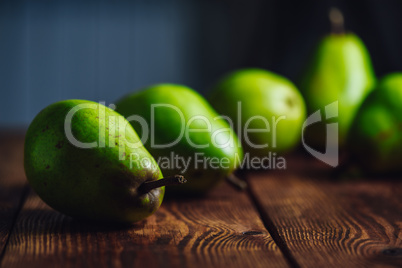 Pears on a Wooden Table