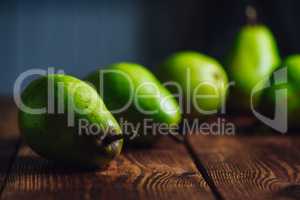 Pears on a Wooden Table