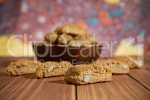 Closeup of Italian cantucci biscuits