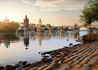 Charles Bridge at sunrise