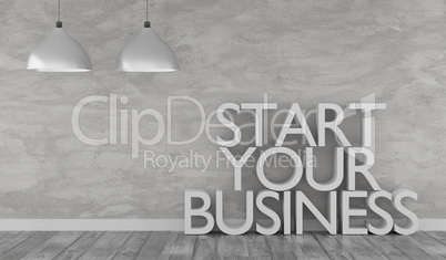 Start your business, 3d rendering
