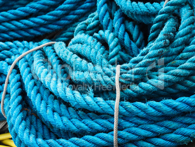 Blue rope in a harbour