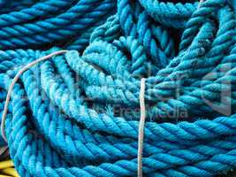 Blue rope in a harbour