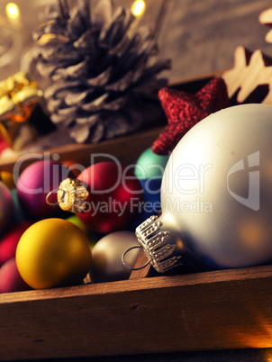 Colorful Christmas baubles