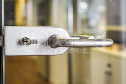 contemporary door handle for a glass door