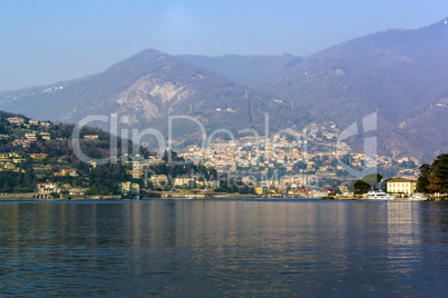 view of the Lake Como in Italy