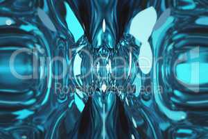 Fantastic shining corridor. Extraordinary radiance. Abstract blue background.