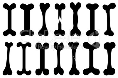 Set of different dog bones