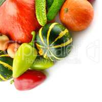 Set of vegetables isolated on white background.