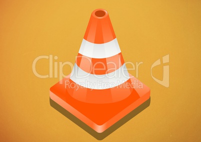 Safety cone and yellow background