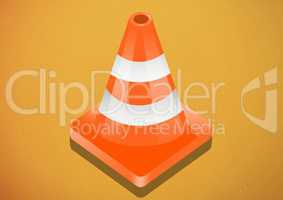Safety cone and yellow background