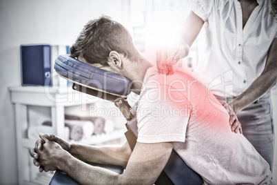 Composite image of highlighted pain