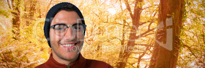 Composite image of man in spectacle smiling