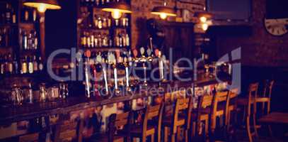 Chairs arranged in pub