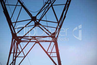 The evening electricity pylon silhouette