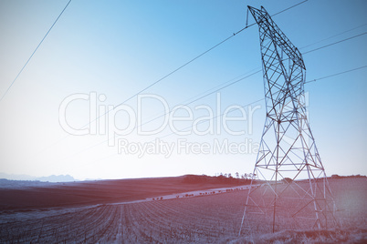 The evening electricity pylon silhouette