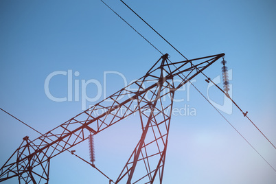 The evening electricity pylon silhouette