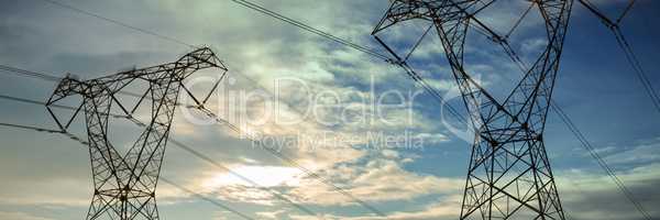 Composite image of cloudy sky landscape