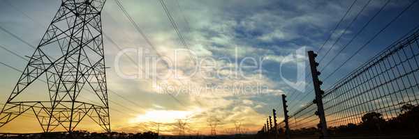 Composite image of cloudy sky landscape