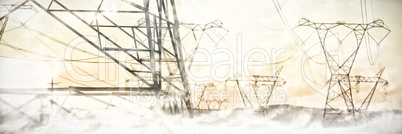 Composite image of blue sky with white clouds