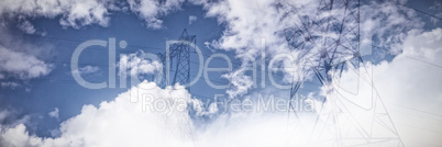 Composite image of sky and cloud on a sunny day