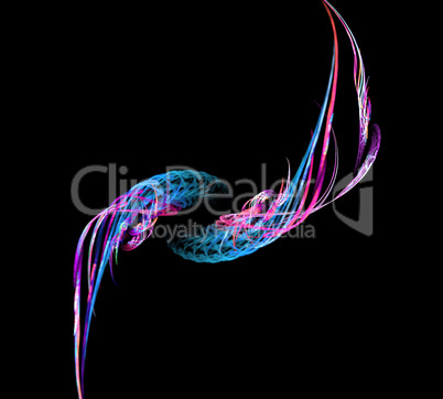 image of one Digital Fractal on Black Color image of one Digital Fractal on Black Color